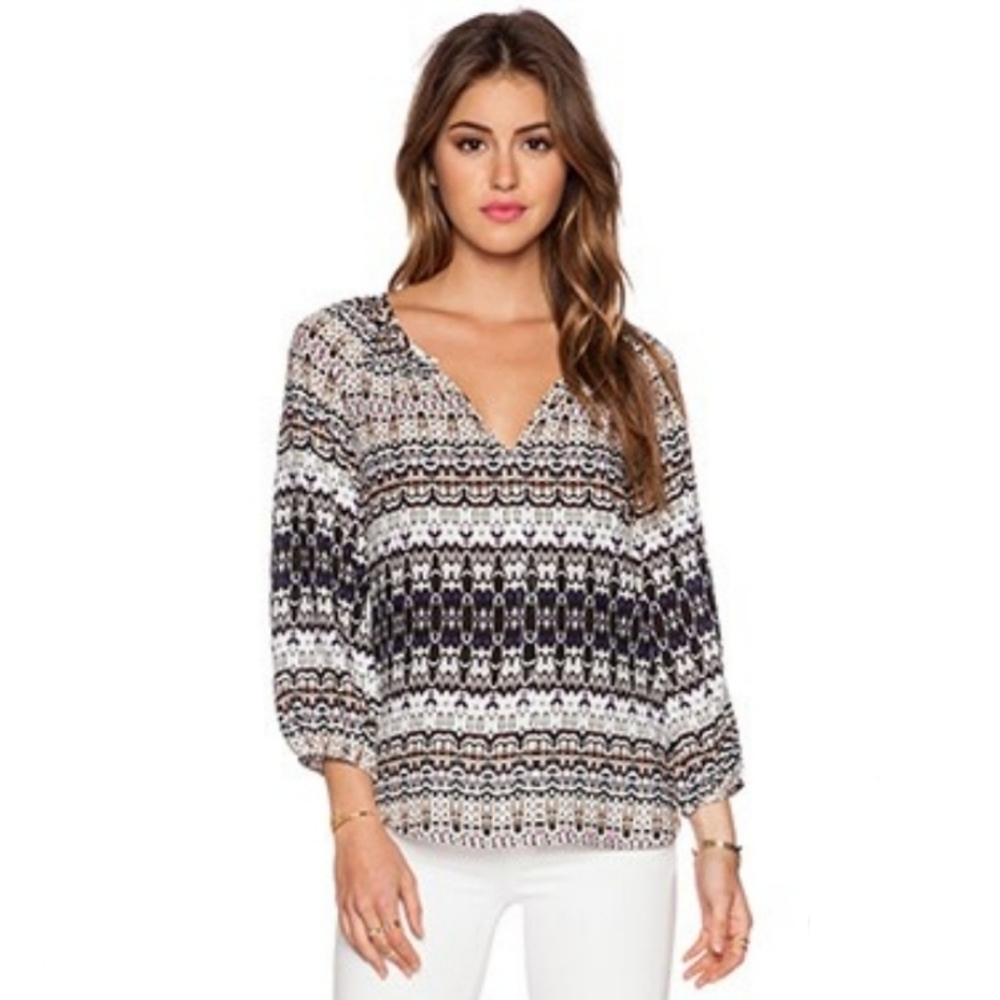 Revolve x Velvet by Graham & Spencer Bengal Challis Pascha Blouse L